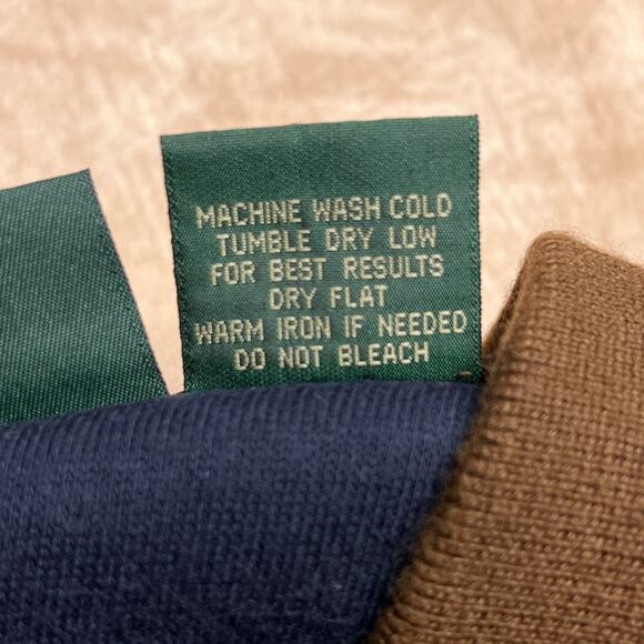 Vintage 90s Scandia Woods Quarter Zip Sweatshirt Navy Brown Long Sleeve Gorpcore - Picture 6 of 7